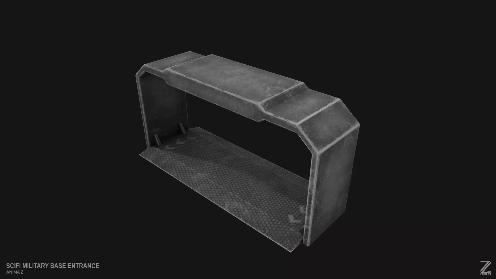 Scifi militarybase entrance Low-poly 3D model