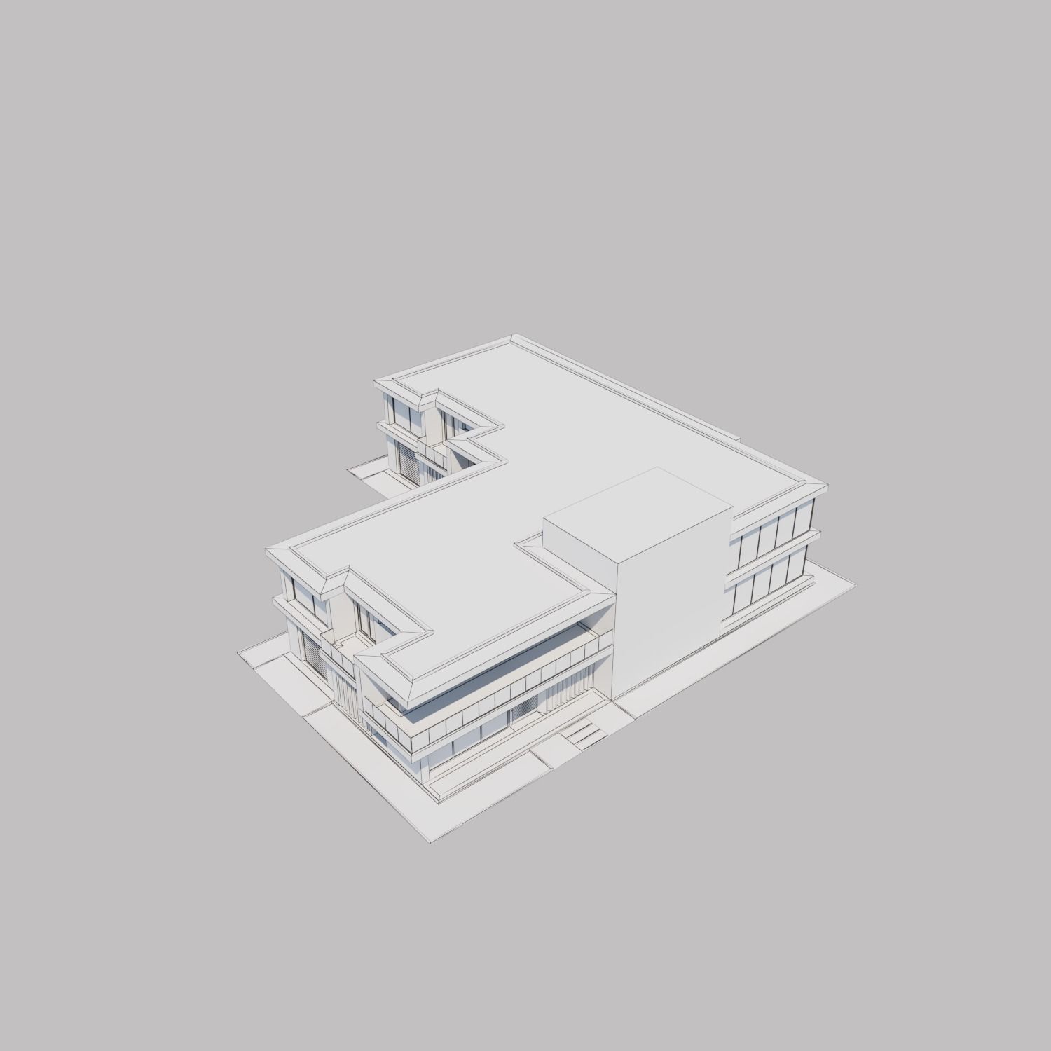 Contemporary House 07 by THREEDEE INC Low-poly 3D model_2
