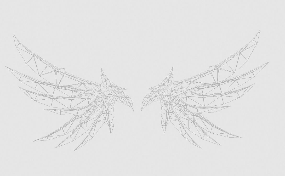 Futuristic Wing Low-poly 3D model_5