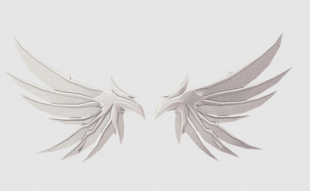 Futuristic Wing Low-poly 3D model_1