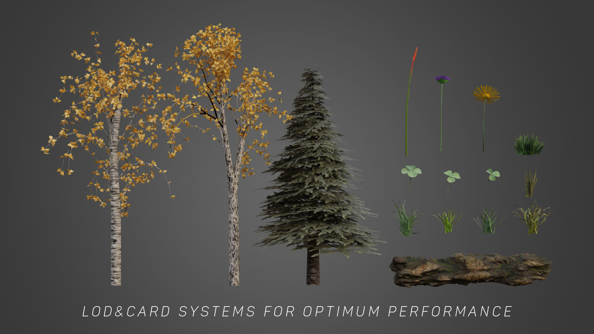 FOREST JUNGLE PACK FOR GAMES LOW POLY TREES and OTHERS Low-poly 3D model_1