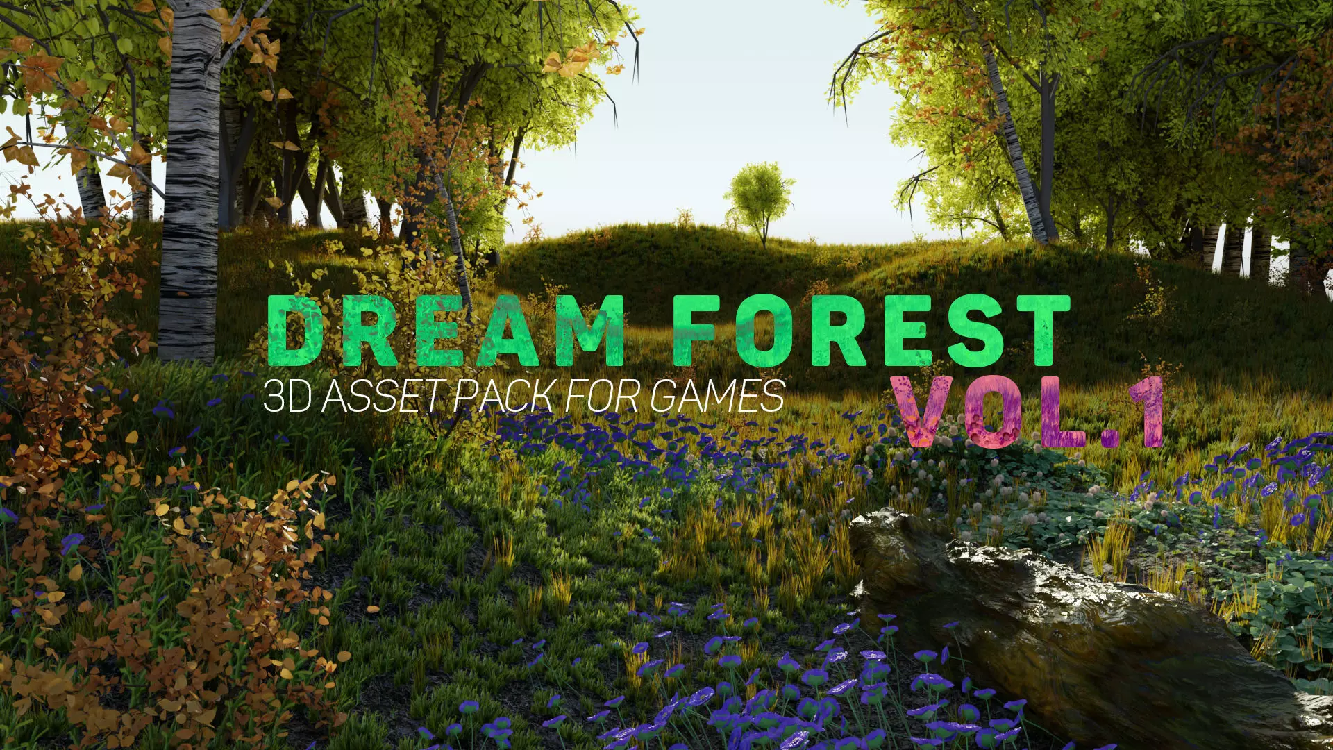 FOREST JUNGLE PACK FOR GAMES LOW POLY TREES and OTHERS Low-poly 3D model_0