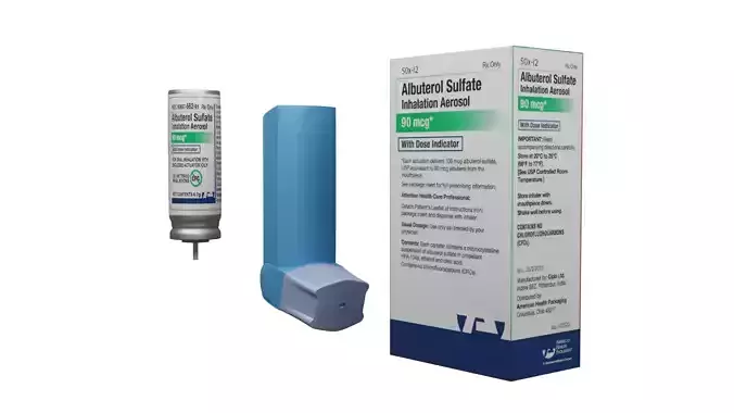 Asthma Inhaler Low-poly 3D model