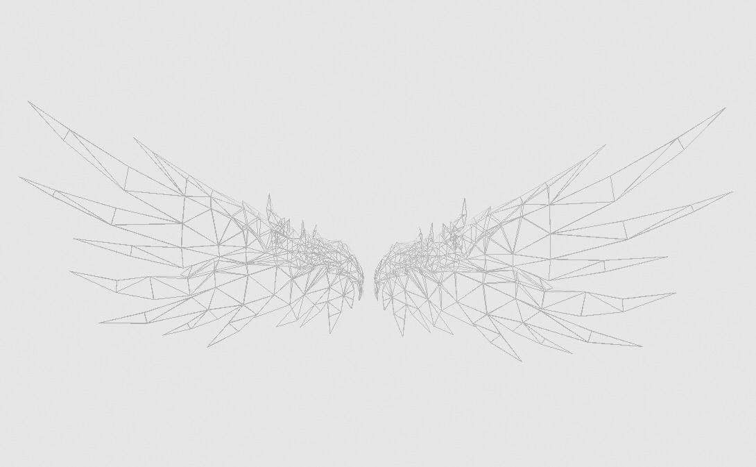 Futuristic Wing Low-poly 3D model_11