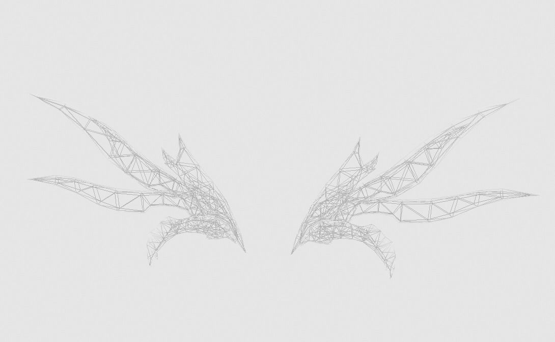 Futuristic Wing Low-poly 3D model_8