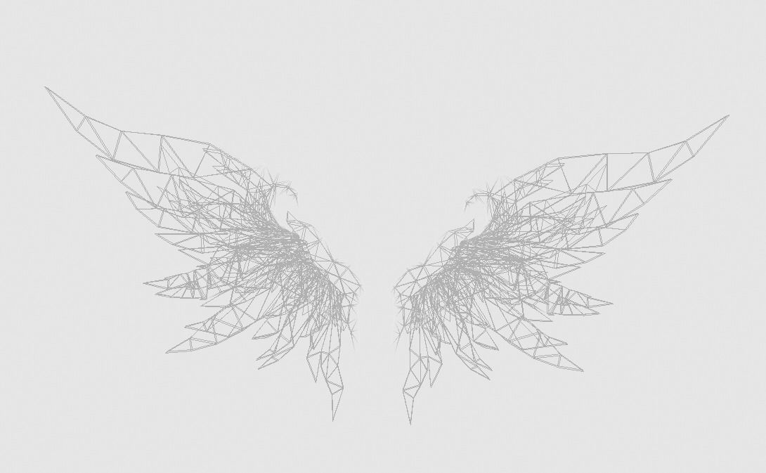 Futuristic Wing Low-poly 3D model_5