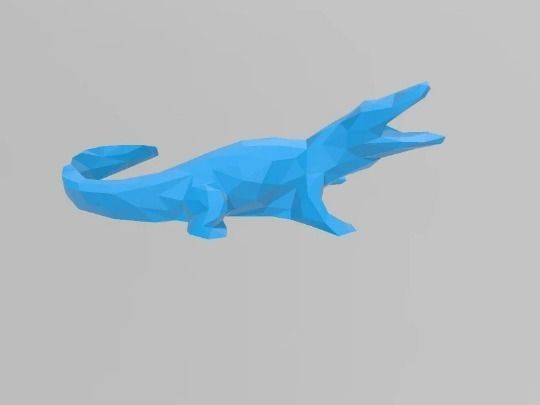Low-Poly Alligator Geometric 3D Printable STL File 3D print model_1
