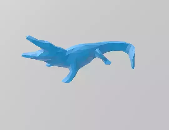 Low-Poly Alligator Geometric 3D Printable STL File 