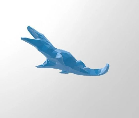 Low-Poly Alligator Geometric 3D Printable STL File 3D print model_2