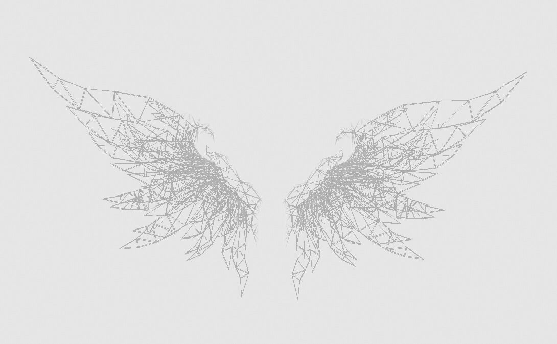 Futuristic Wing Low-poly 3D model_5