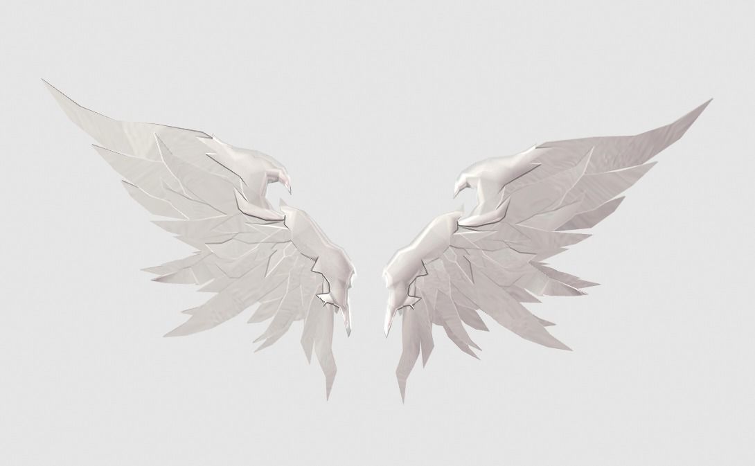 Futuristic Wing Low-poly 3D model_3