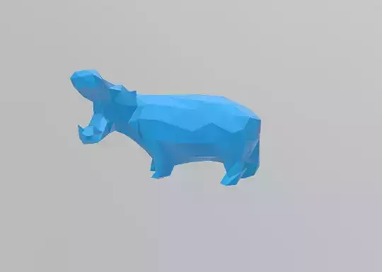 3D Printable Low Poly Hippopotamus STL File