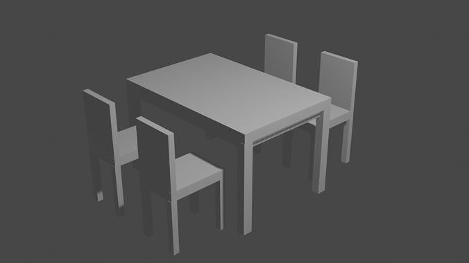 Table and chairs 3D model
