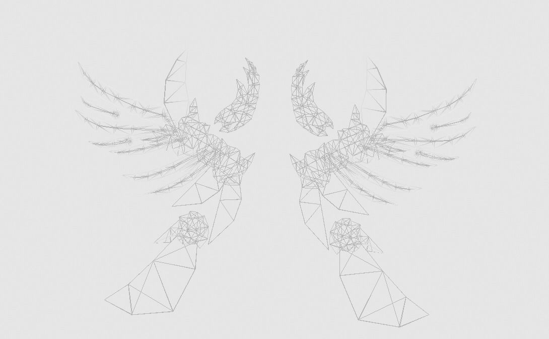 Futuristic Wing Low-poly 3D model_8