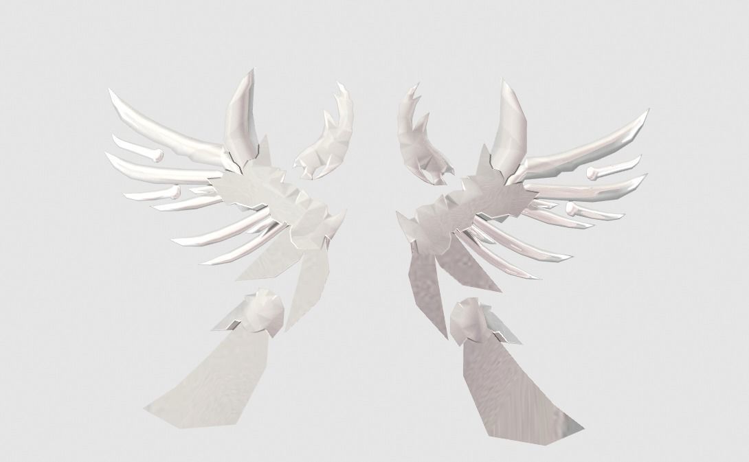 Futuristic Wing Low-poly 3D model_1