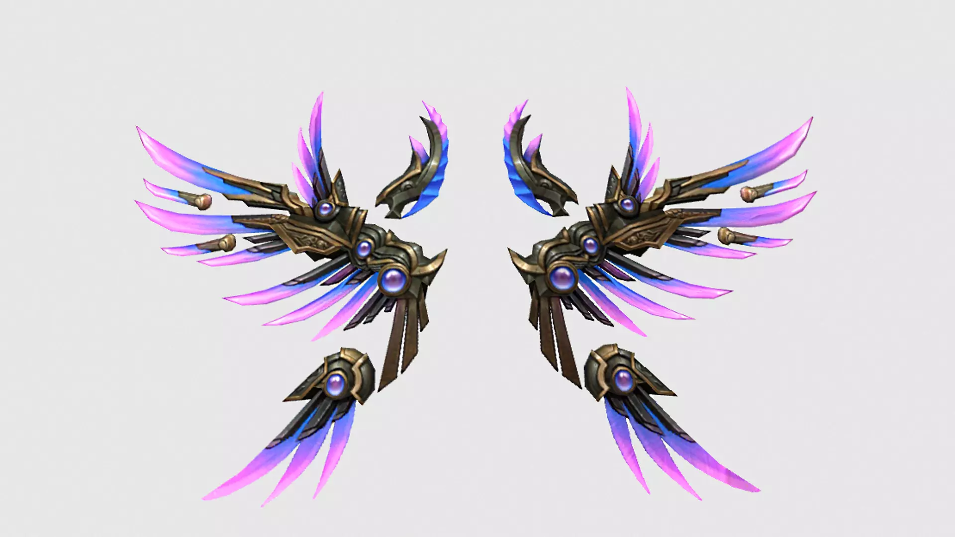 Futuristic Wing Low-poly 3D model_0