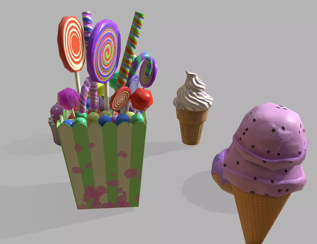 sweets pack Low-poly 3D model_0