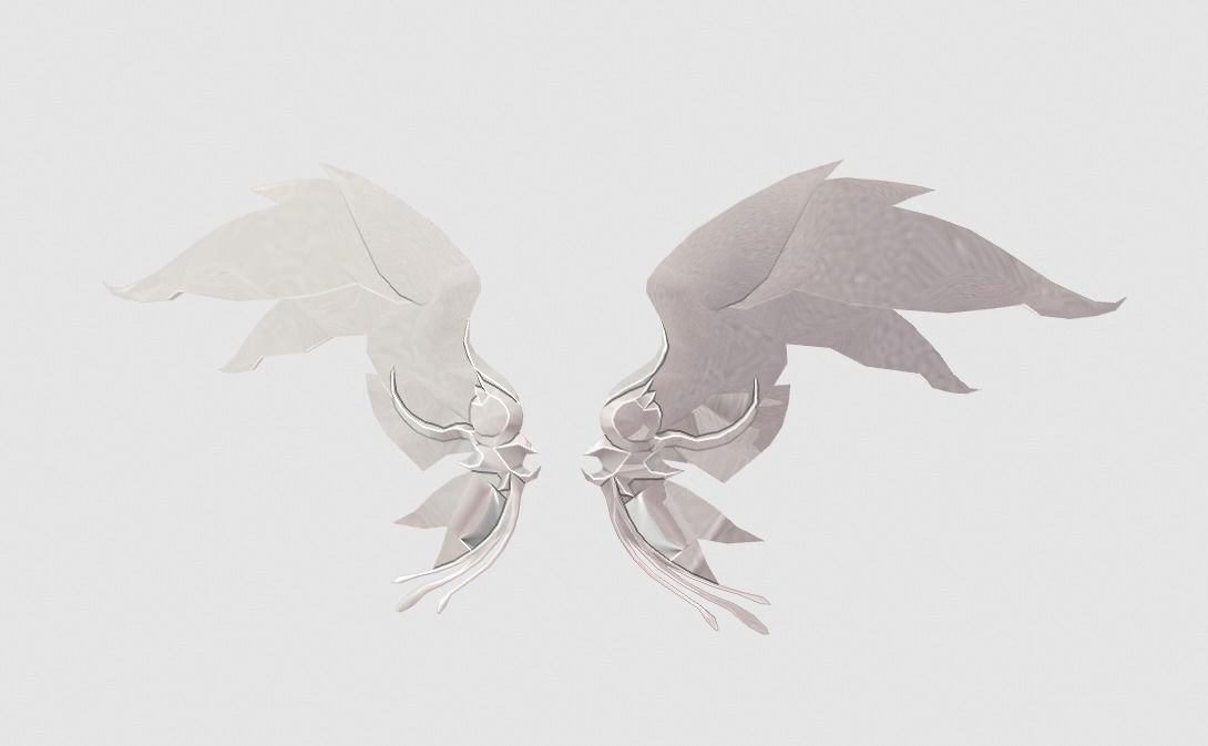 Futuristic Metal Wing Low-poly 3D model_1