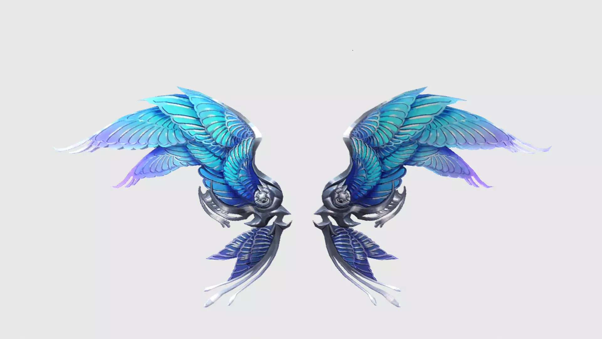 Futuristic Metal Wing Low-poly 3D model_0