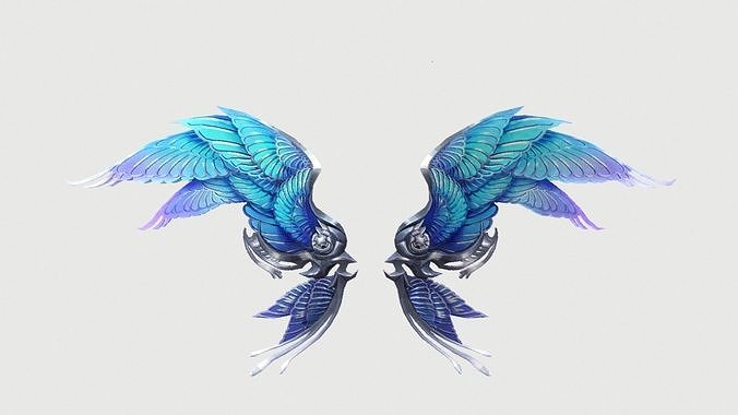 Futuristic Metal Wing Low-poly 3D model