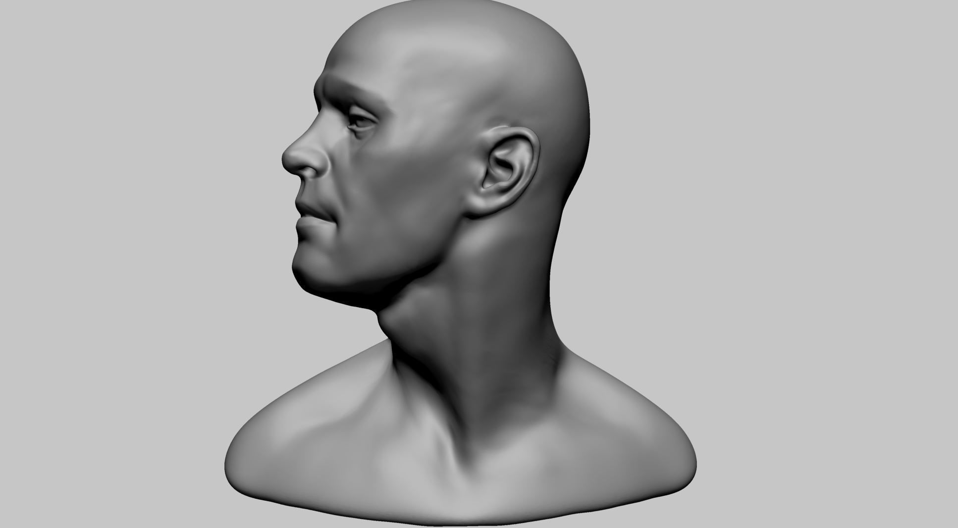 Male Head Movement 3D model_2