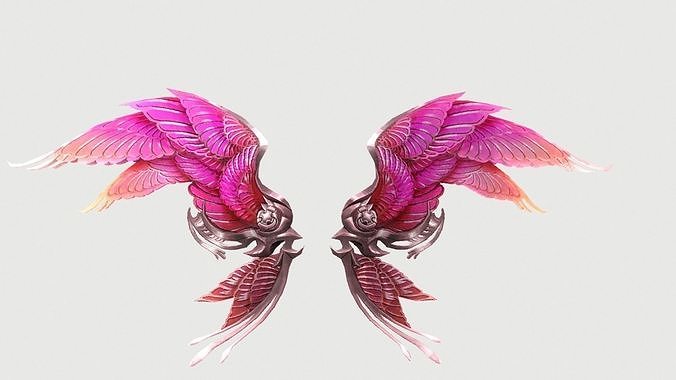 Futuristic Metal Wing Low-poly 3D model