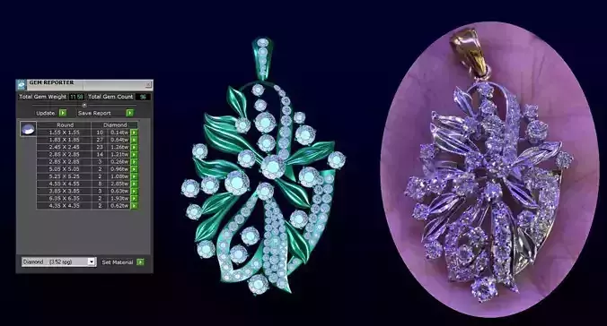 Pendants pendant with diamonds