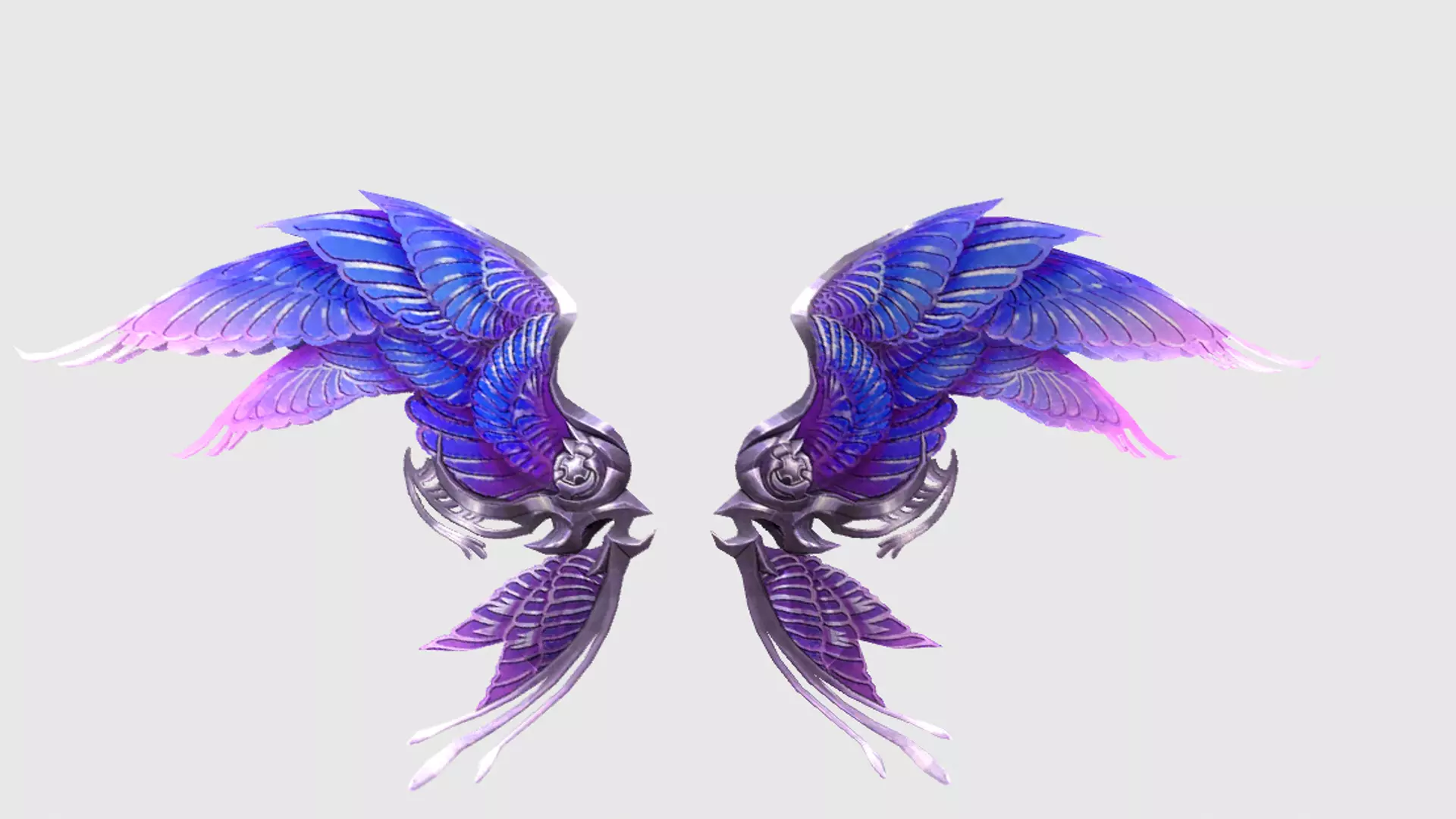 Futuristic Metal Wing Low-poly 3D model_0