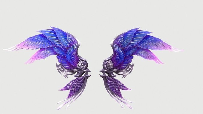 Futuristic Metal Wing Low-poly 3D model