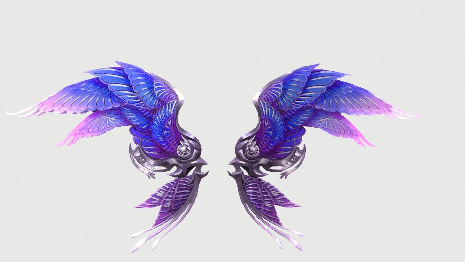 Futuristic Metal Wing Low-poly 3D model_6