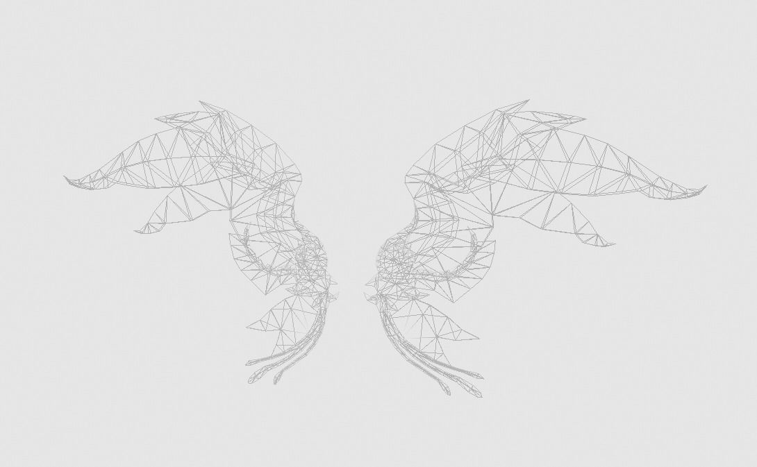 Futuristic Metal Wing Low-poly 3D model_5