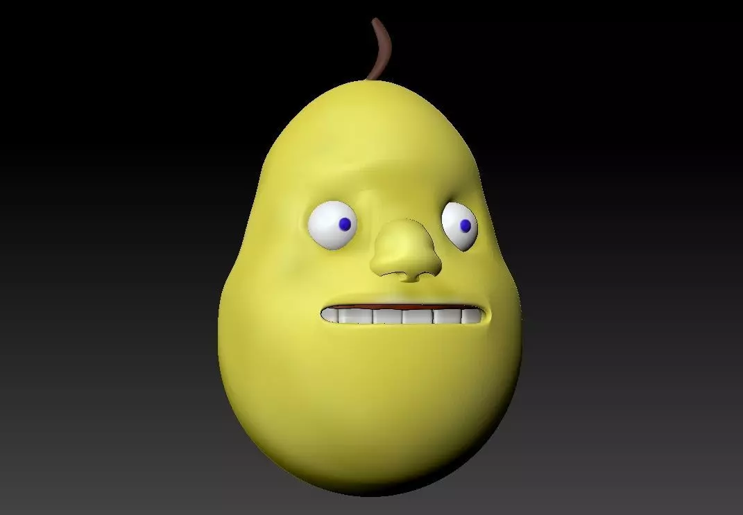 Pear character Low-poly 3D model