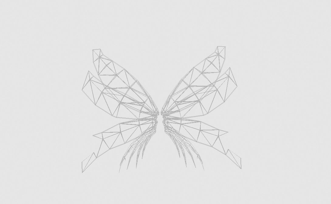 Butterfly Wing Low-poly 3D model_8