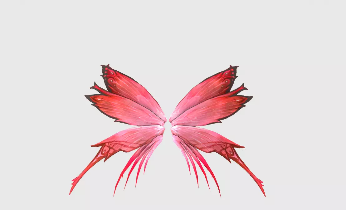 Butterfly Wing Low-poly 3D model_0