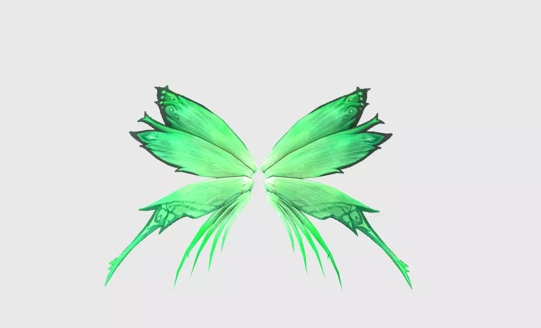 Butterfly Wing Low-poly 3D model_0