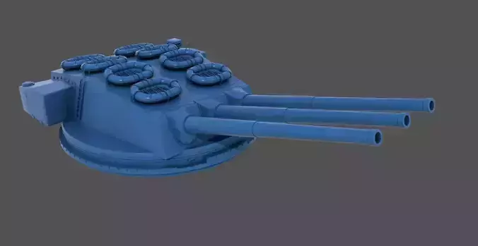 381mm WW2 Italian turret n1 - Personal license - 1-200 scale 3D print model