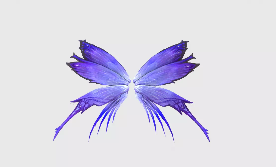 Butterfly Wing Low-poly 3D model_0