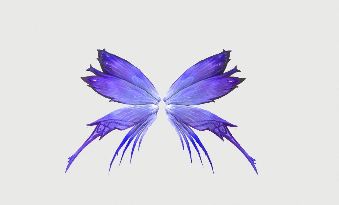Butterfly Wing Low-poly 3D model_9