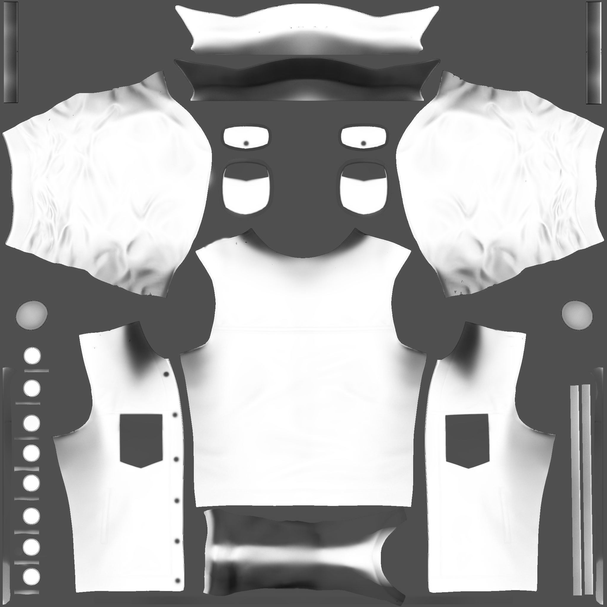 Mens Open Front Denim Jacket With TShirt Low-poly 3D model_11