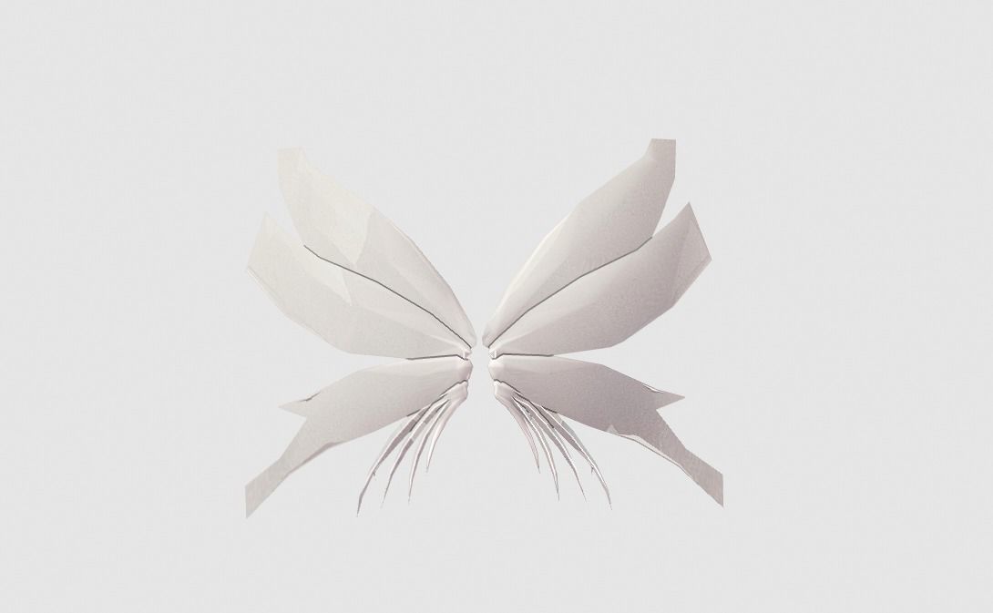 Butterfly Wing Low-poly 3D model_7