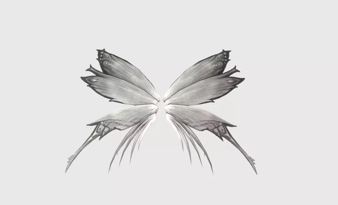 Butterfly Wing Low-poly 3D model_0