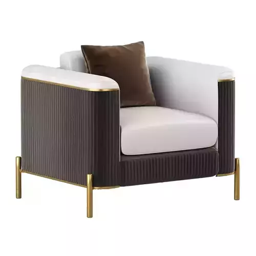Modern Nappa Leather Upholstered Armchair