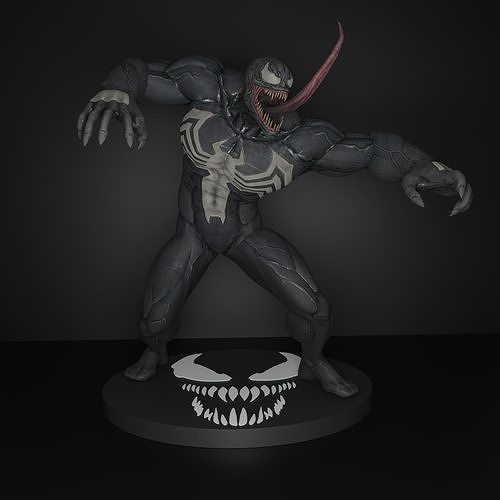 Venom statue of creature with claws 3D print model