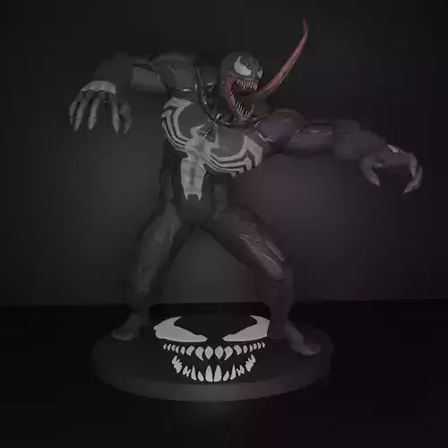 Venom statue of creature with claws 3D print model