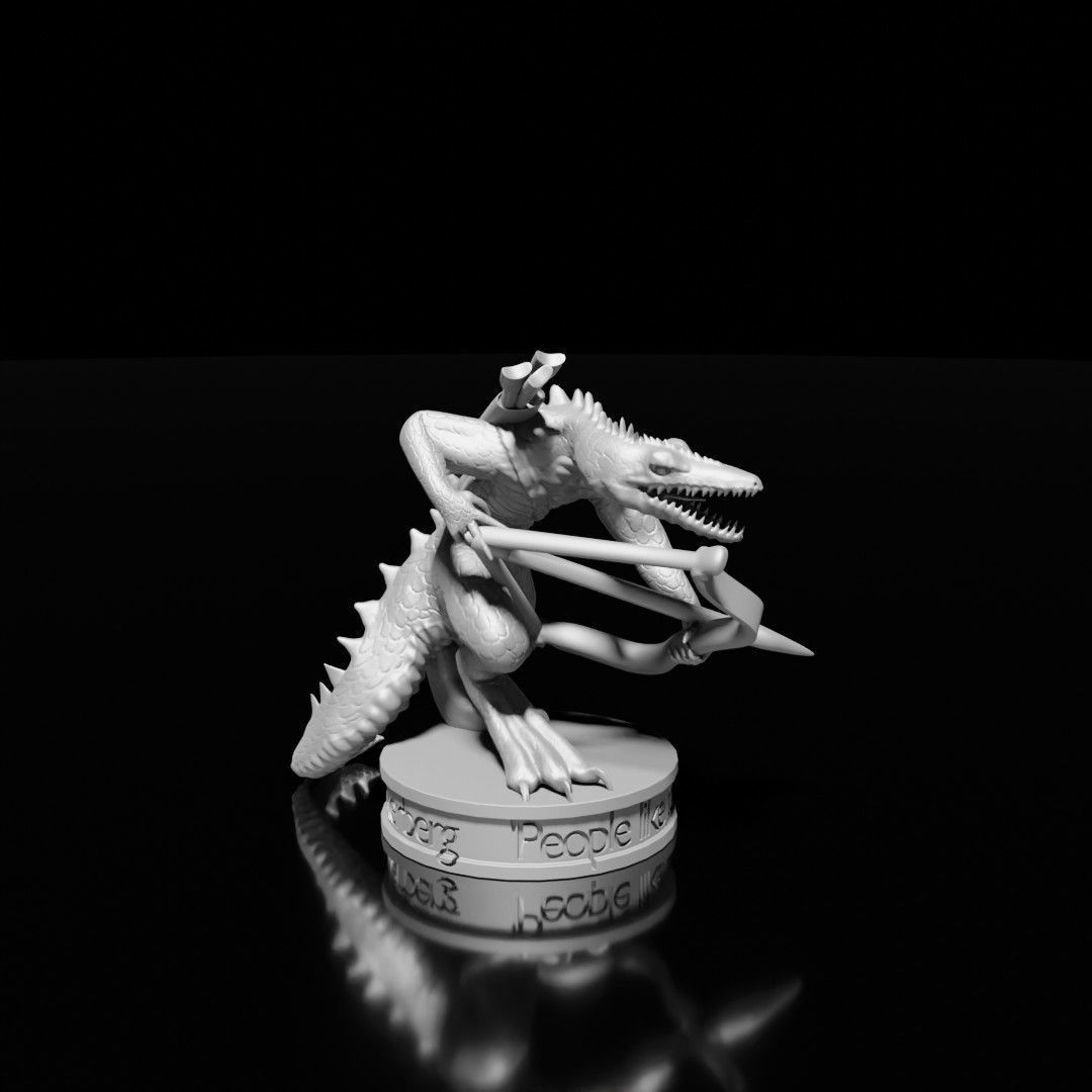 Reptilian Humanoids miniature set 3D print model_1