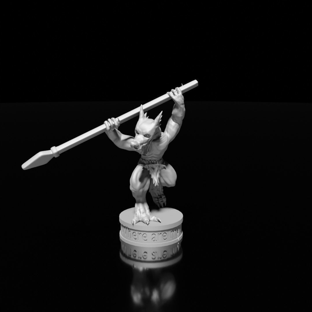 Reptilian Humanoids miniature set 3D print model_5