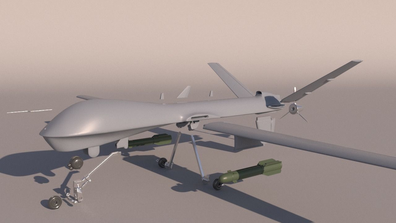 Predator UAV for 3Dprint 3D print model_4