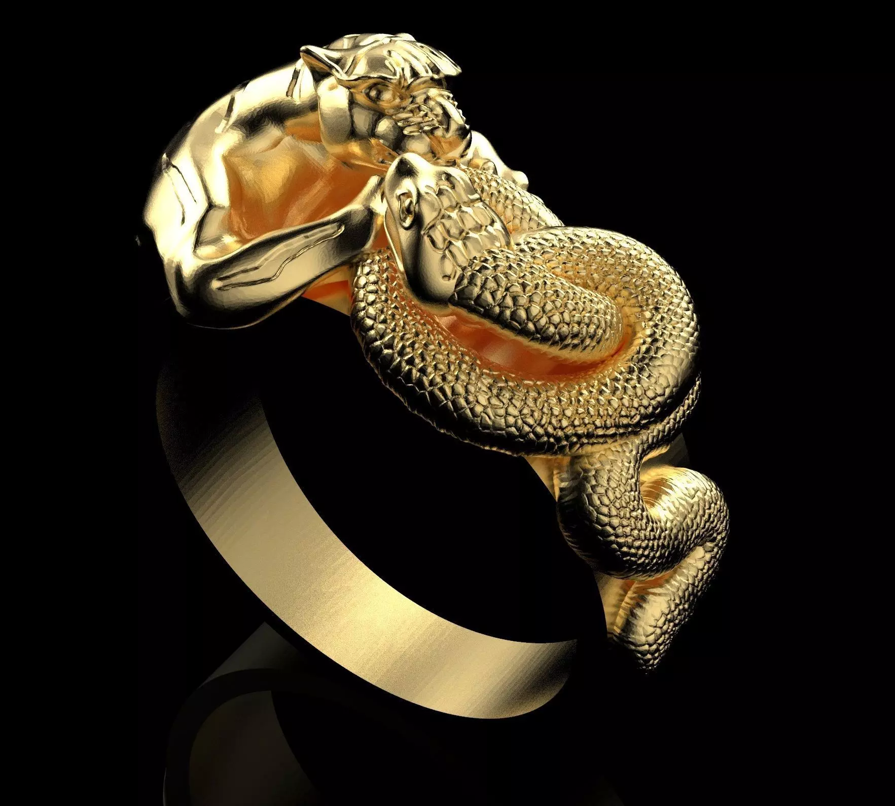 Snake Tiger Ring 3D print model