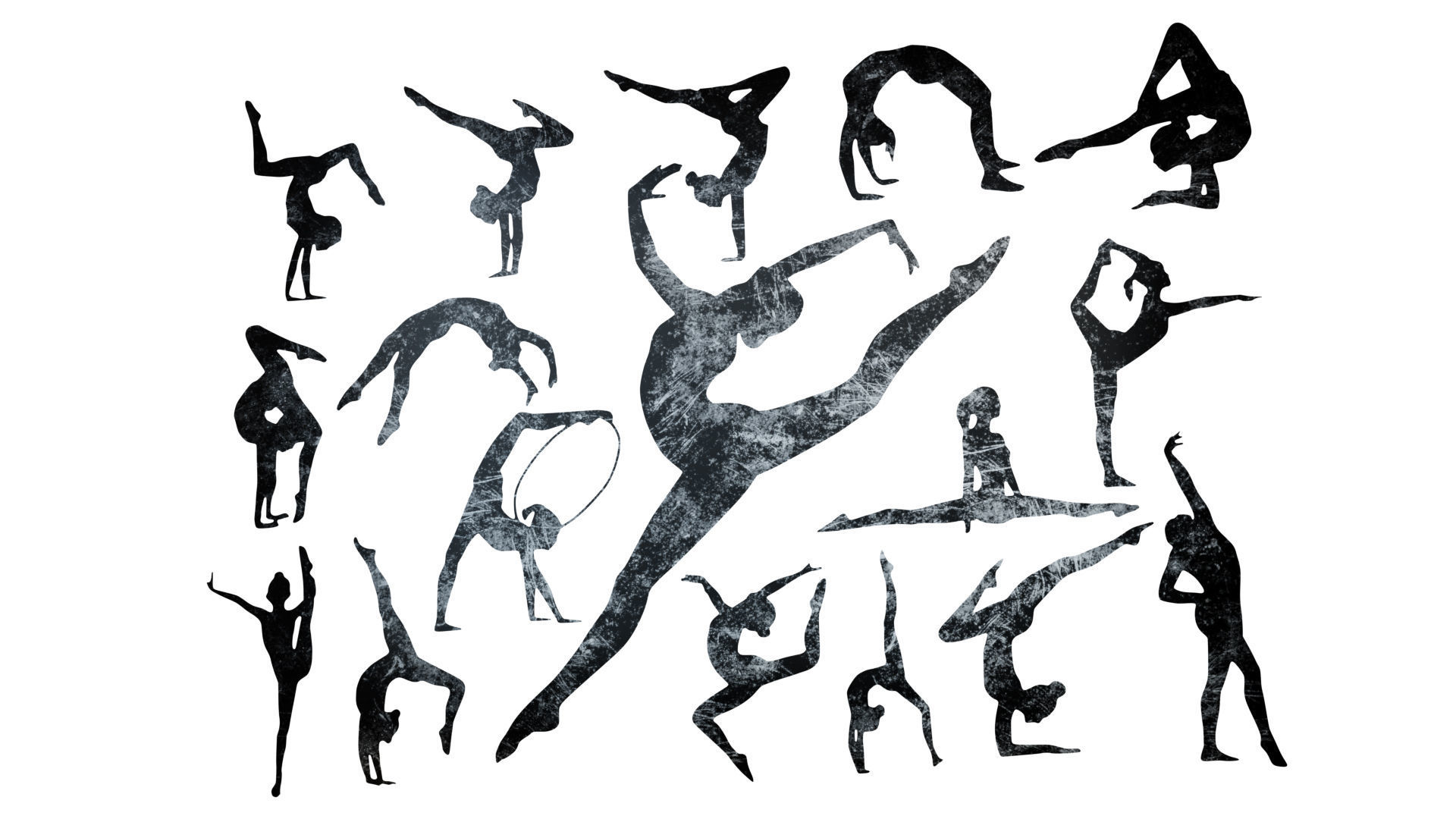 Gymnastics Silhouette Symbol Low-poly 3D model_4