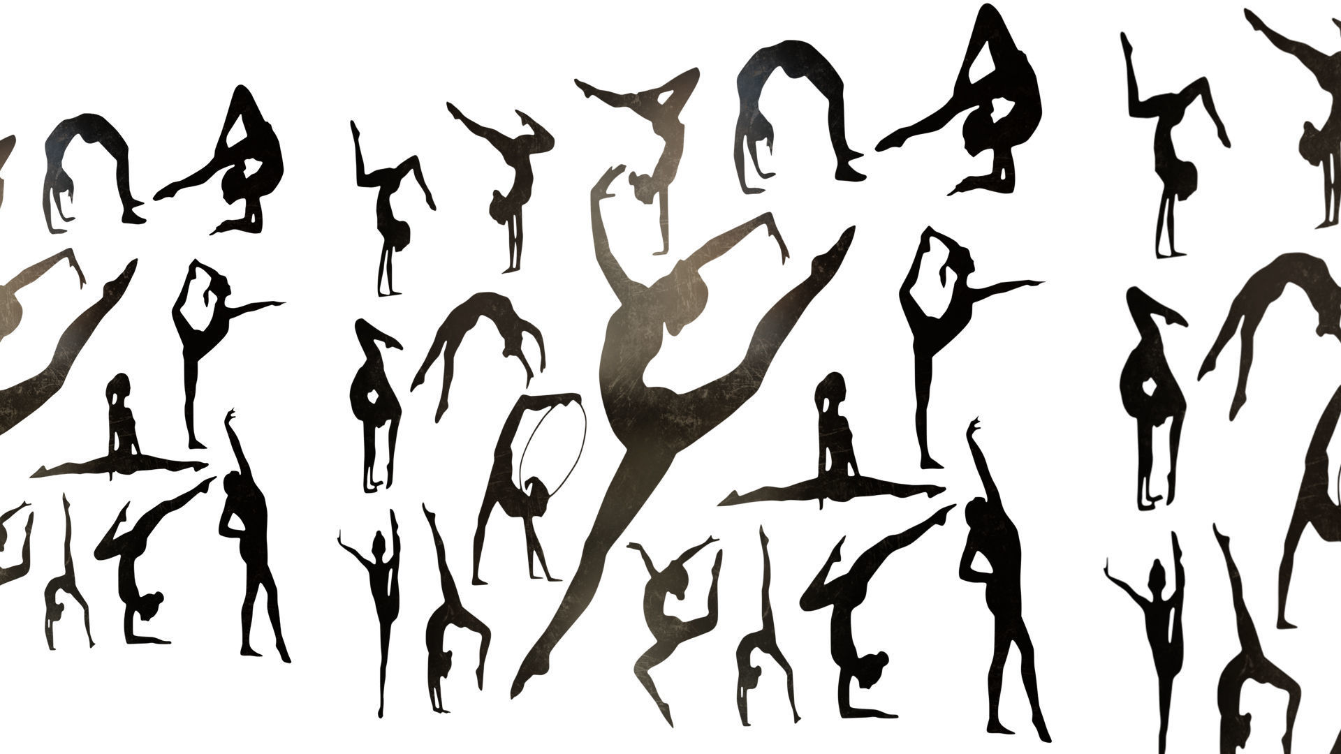 Gymnastics Silhouette Symbol Low-poly 3D model_2